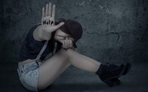 depressed teenage girl asking for help